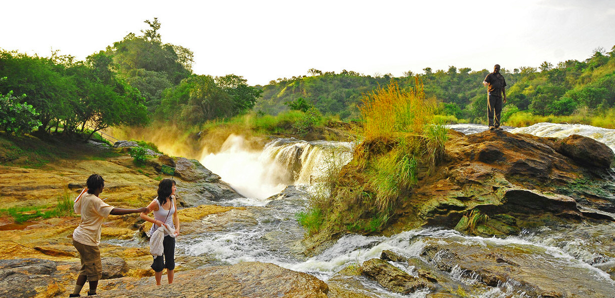 Hiking top of Murchison Falls in Murchison Falls National Park